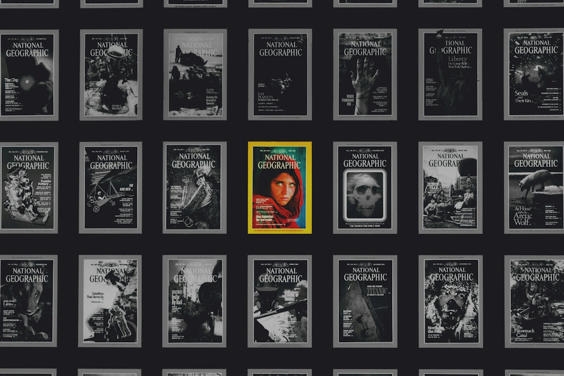 a series of black and white covers of magazines