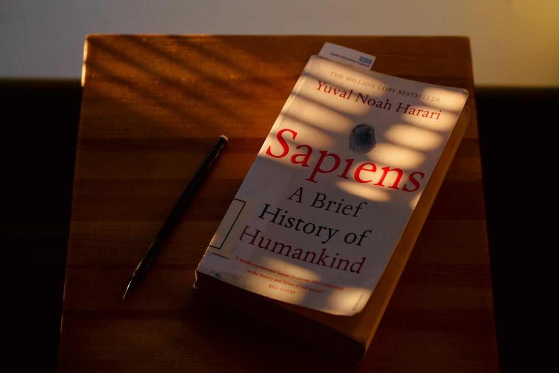 A book sitting on top of a wooden table