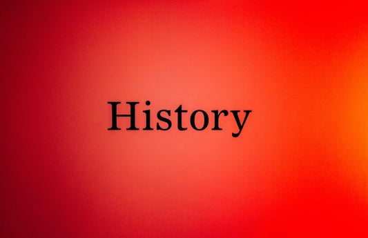 The word history on a red and orange gradient background.